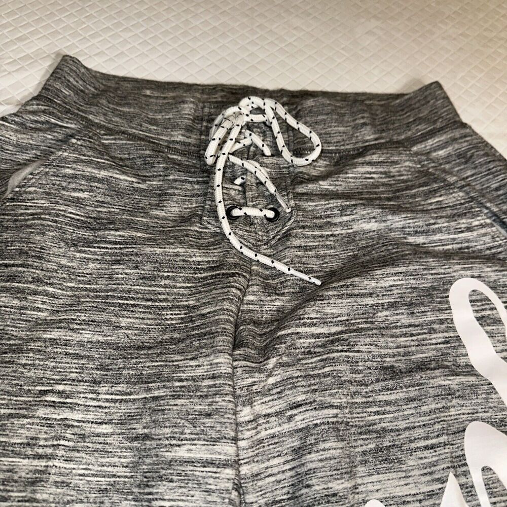 Victoria's‎ Secret Pink | Gray White Logo Lace Up Tapered Collegiate Pants XS - Picture 3 of 8